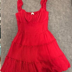 Hollister Red Ruffled Tiered Sundress